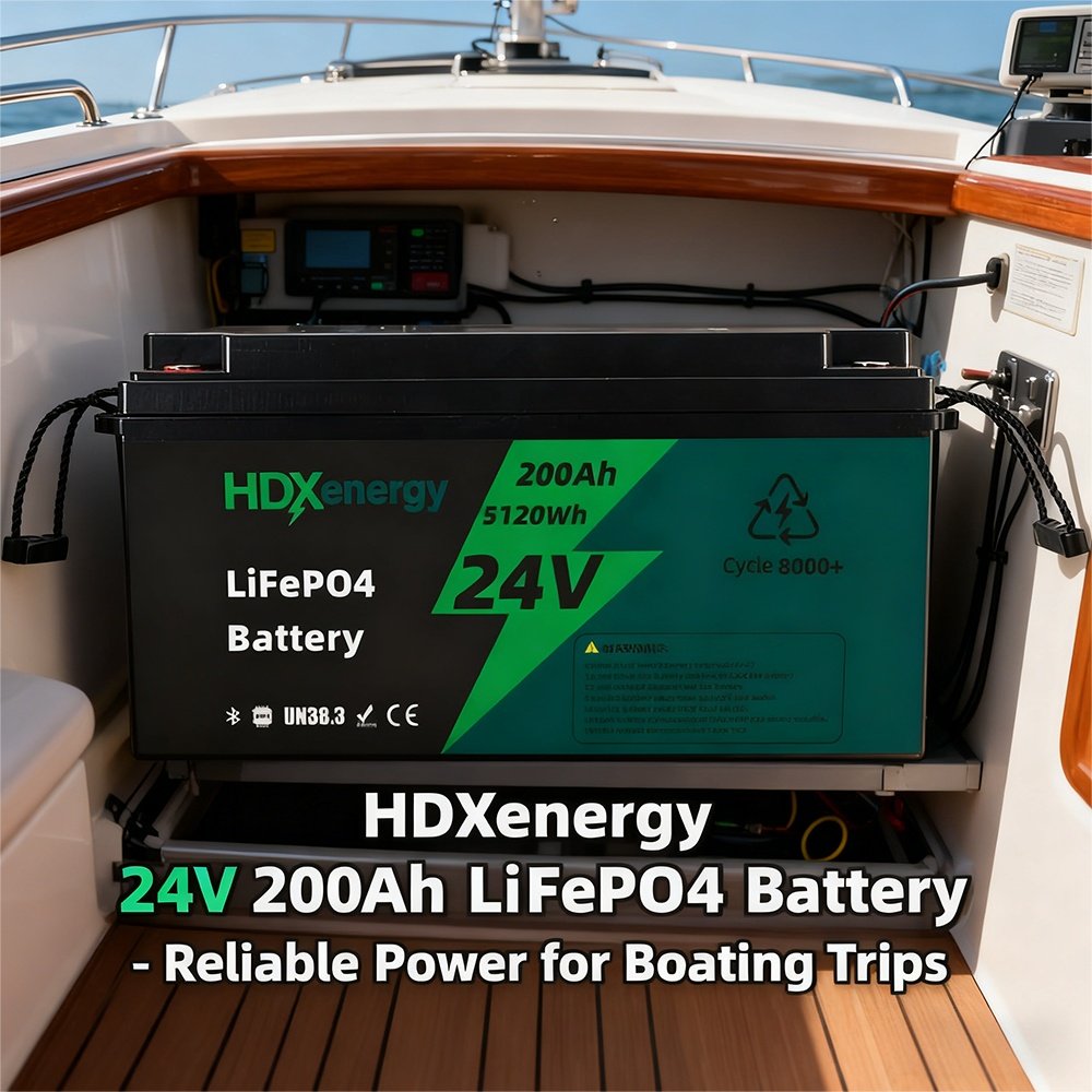 24V 200Ah LiFePo4 Battery-Reliable Power for Boating Trips